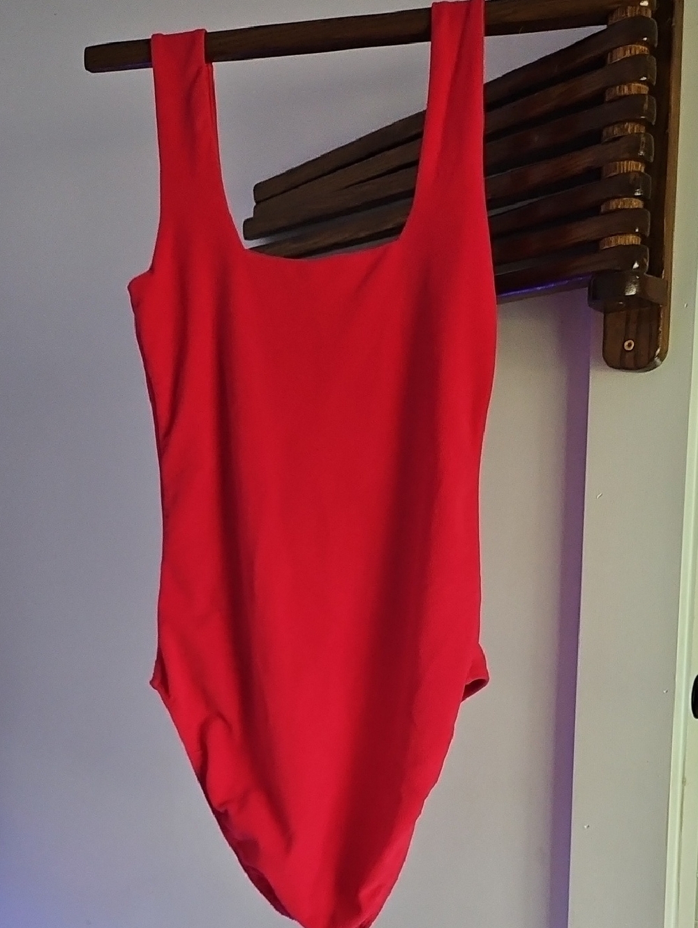 Square-Neck One-Piece Swimsuit in Hot Pink